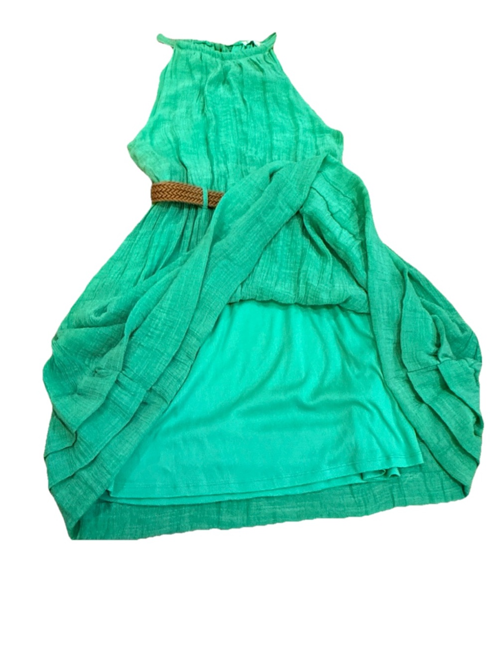 Indigo Rose Sleeveless Tiered Midi Green Dress Size Small (6) - Picture 3 of 9